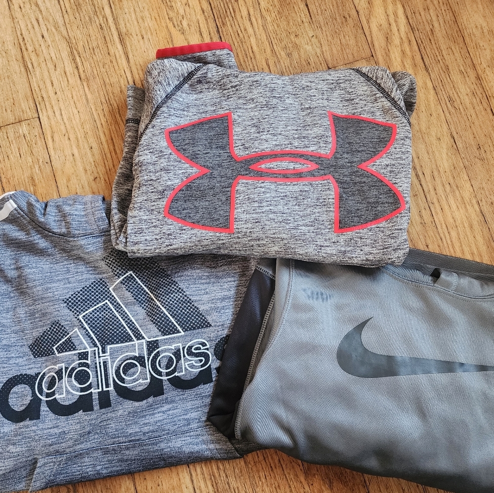 Boys Hoodies, UA, Nike, & Adidas Size: Youth Small, Size 7.